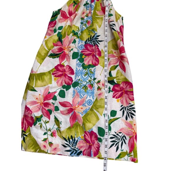 Tommy Bahama Lava Actually Linen-Blend Halter Dress Tropical Sundress Size M - Picture 7 of 9